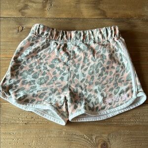 Hurley Pink and Gray Animal Print Casual Shorts with Lightweight Fabric